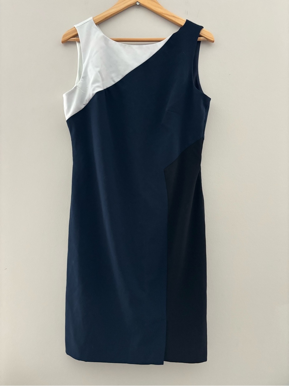 Chaps Navy & White Colorblock Sheath Dress Womens Size 12 Career Cocktail